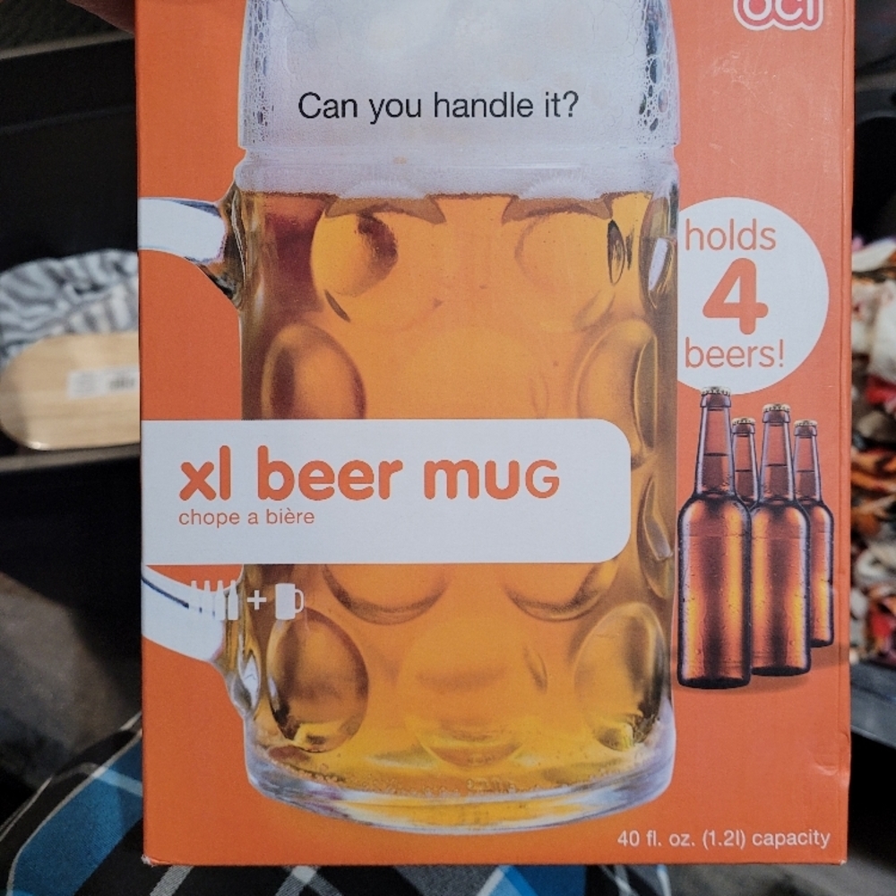 Oggi XL Beer Mug - Clear
